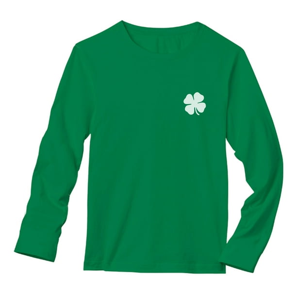 Little Girls Clover Irish Flag ComfortSoft Long Sleeve T-Shirt 